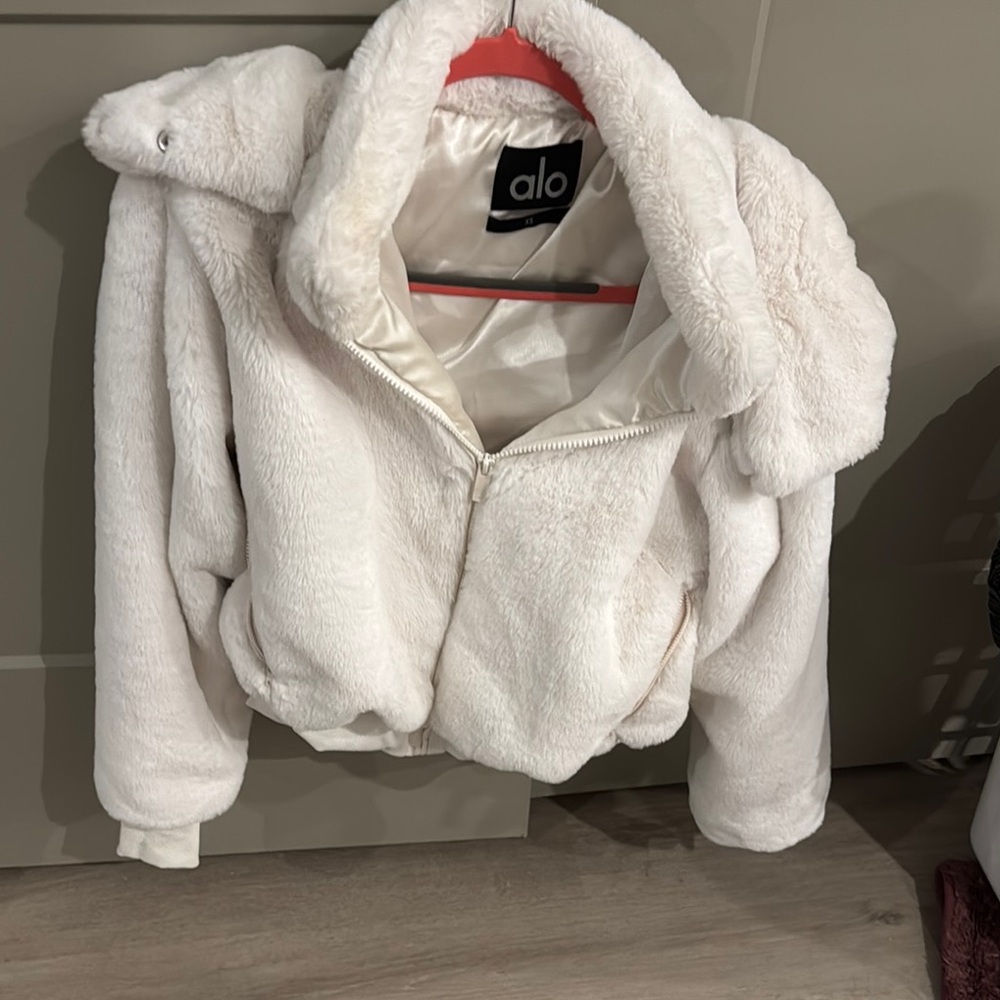 ALO Yoga White Satin Jacket